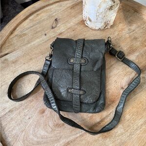 Olive Genuine Leather Crossbody Bag